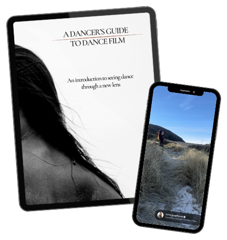 A Dancer's Guide To Dance Film shown on a tablet and phone